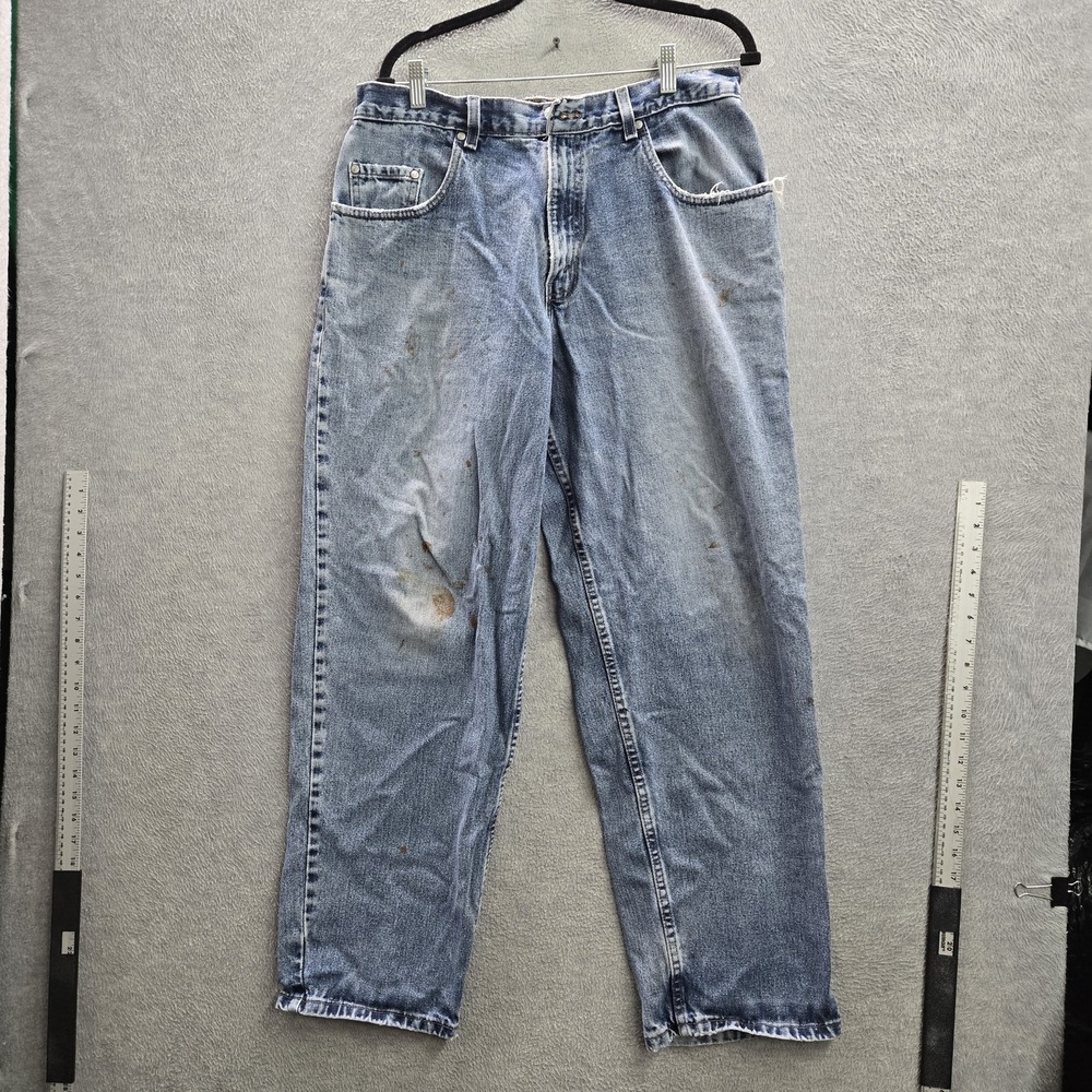 VINTAGE Silver Tab Men Jeans 34x31 Blue Denim Baggy Grunge Y2K Skater READ